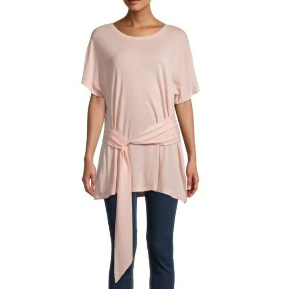 NWT New $98 BCBGMAXAZRIA Pink Linen Dolman Sleeve Top Size XXS
